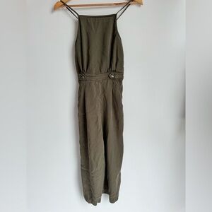 AVEC LES FILLE Tie Back Jumpsuit Dark Green Size 0 Short‎ oversized minimalist